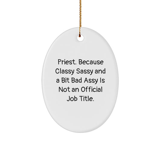 Priest Oval Ornament Keepsake Holiday Christmas Gift for Him - Image 1