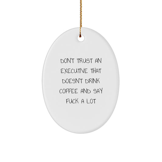 Funny Executive Oval Ornaments for Office Christmas Unique Gifts from Coworkers, Friends, or Family - Image 1