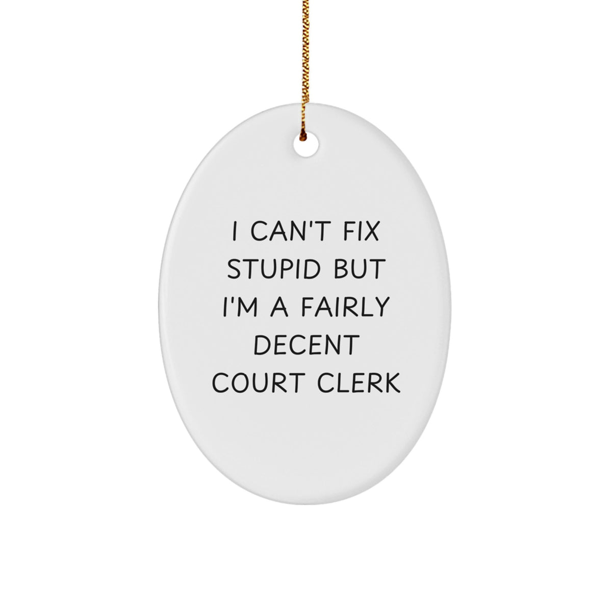 Court Clerk Humorous Christmas Ornament for Her Present Gift - Image 1