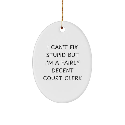 Court Clerk Humorous Christmas Ornament for Her Present Gift - Image 1