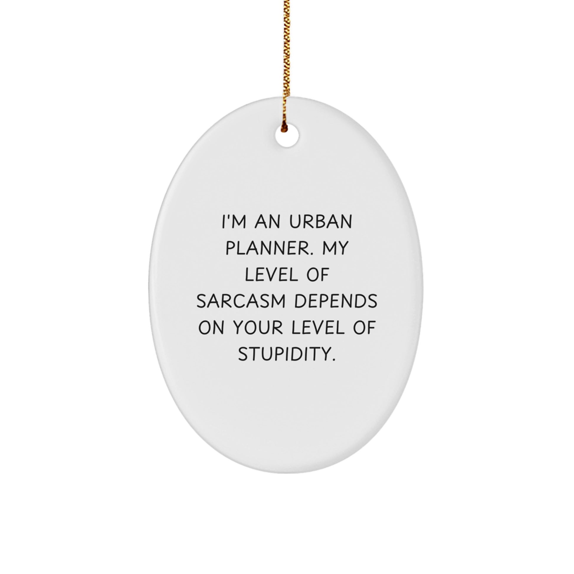 Urban Planner Oval Ornament Gifts from Friends and Family - Funny Sarcasm Gift for Christmas - Oval Ornament with Sublimation Print - Image 1