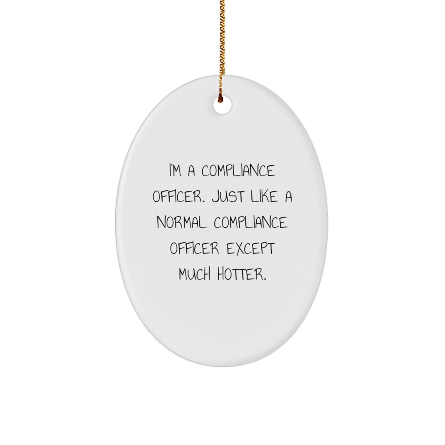 Funny Compliance Officer Gifts from Friends Oval Ornaments for Christmas Unique - Image 1