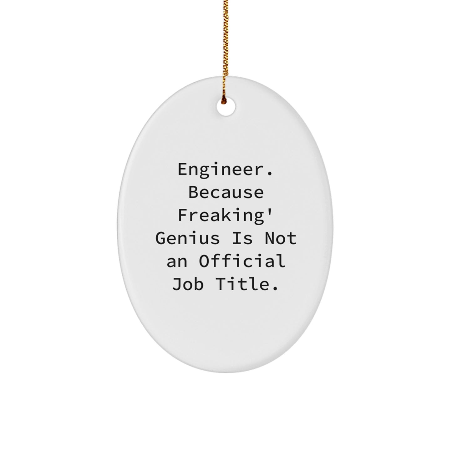 Engineer Oval Ornament Keepsake for Him Christmas XMas Tree Gift - Image 1