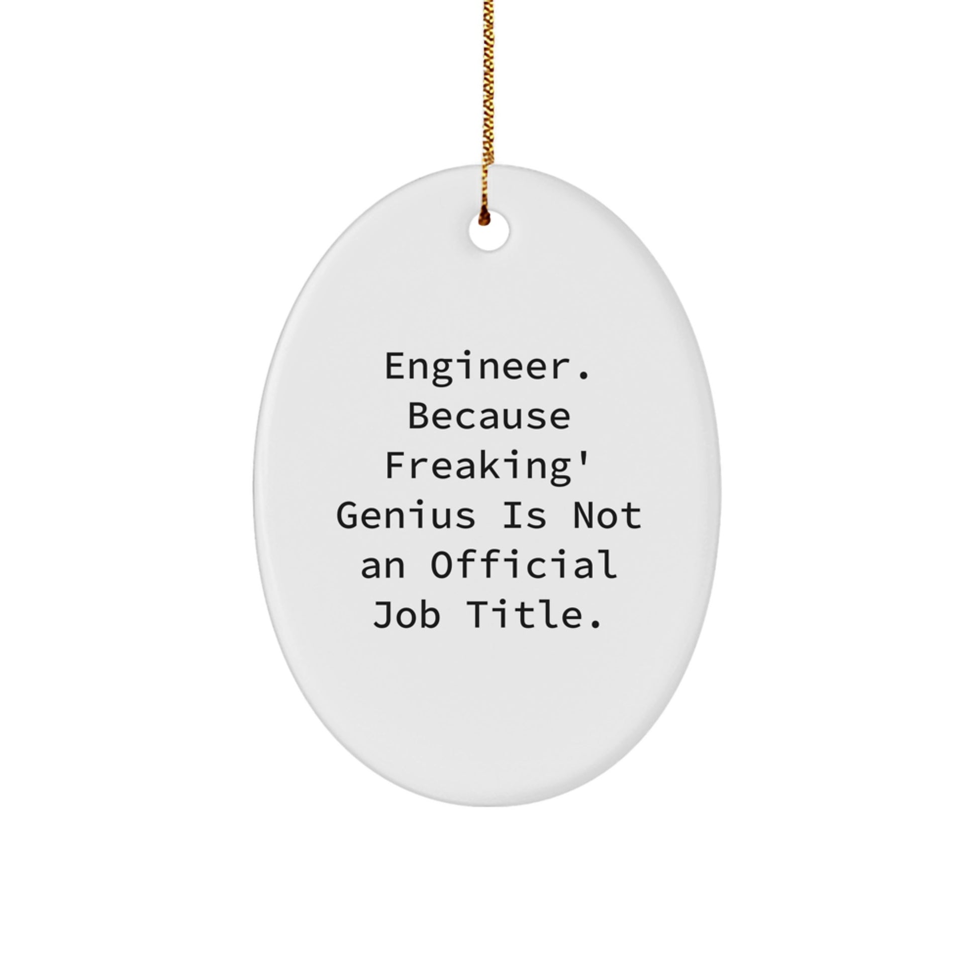 Engineer Oval Ornament Keepsake for Him Christmas XMas Tree Gift - Image 1