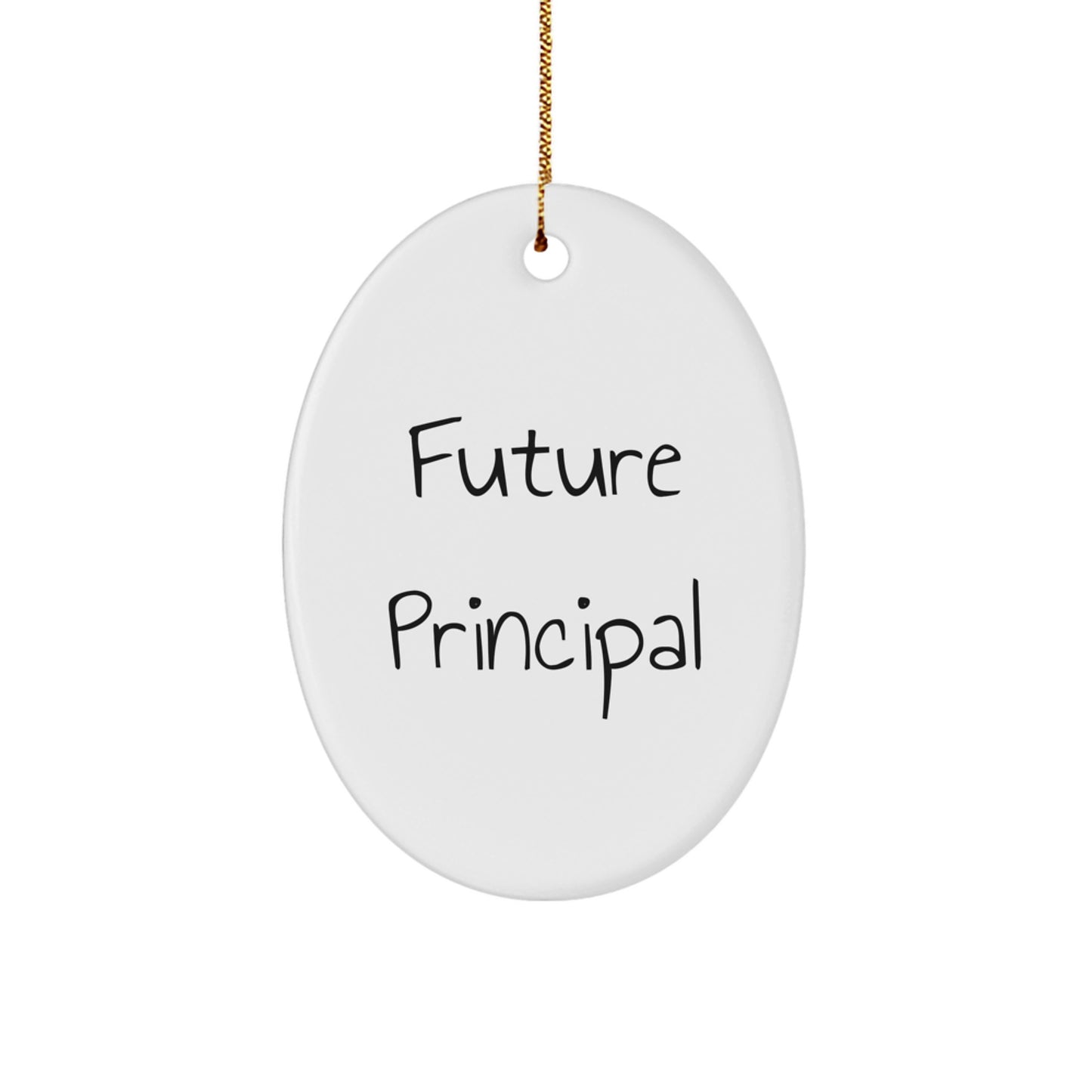 Funny Principal Gifts, Oval Ornament Christmas Decorations for Future Principals by Family, Friends, or Coworkers - Gifts from Men, Women, or Kids - Image 1