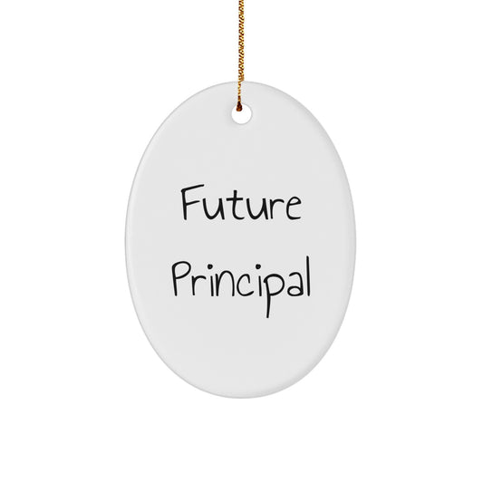 Funny Principal Gifts, Oval Ornament Christmas Decorations for Future Principals by Family, Friends, or Coworkers - Gifts from Men, Women, or Kids - Image 1