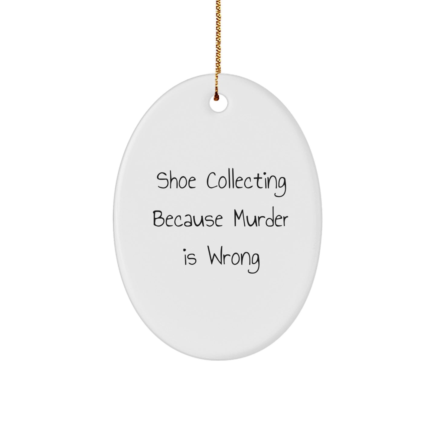 Funny Shoe Collecting Gifts for Men, Oval Ornament with Sublimation Printing, Gifts from Family for Shoe Enthusiasts, Christmas Unique Gifts - Image 1