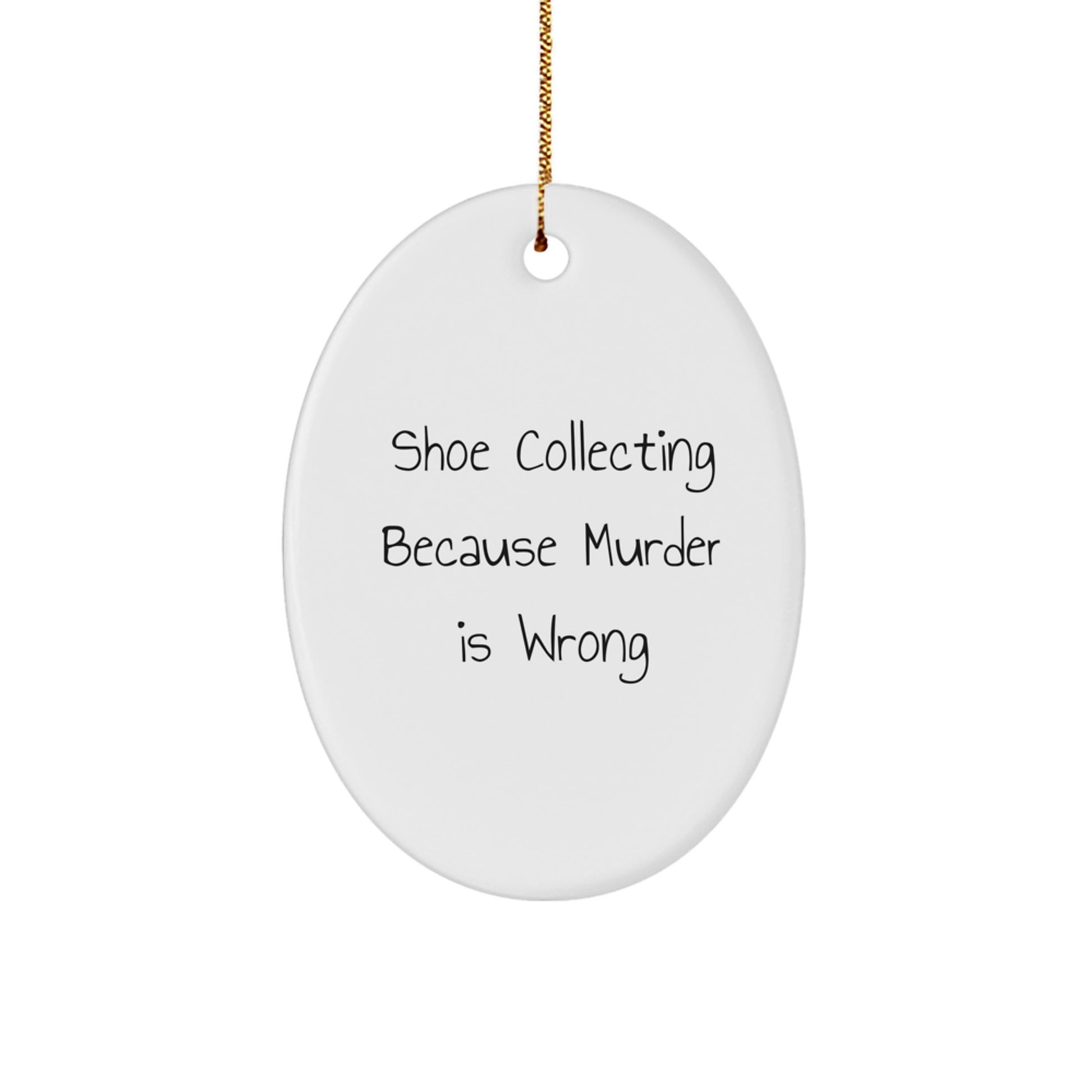 Funny Shoe Collecting Gifts for Men, Oval Ornament with Sublimation Printing, Gifts from Family for Shoe Enthusiasts, Christmas Unique Gifts - Image 1