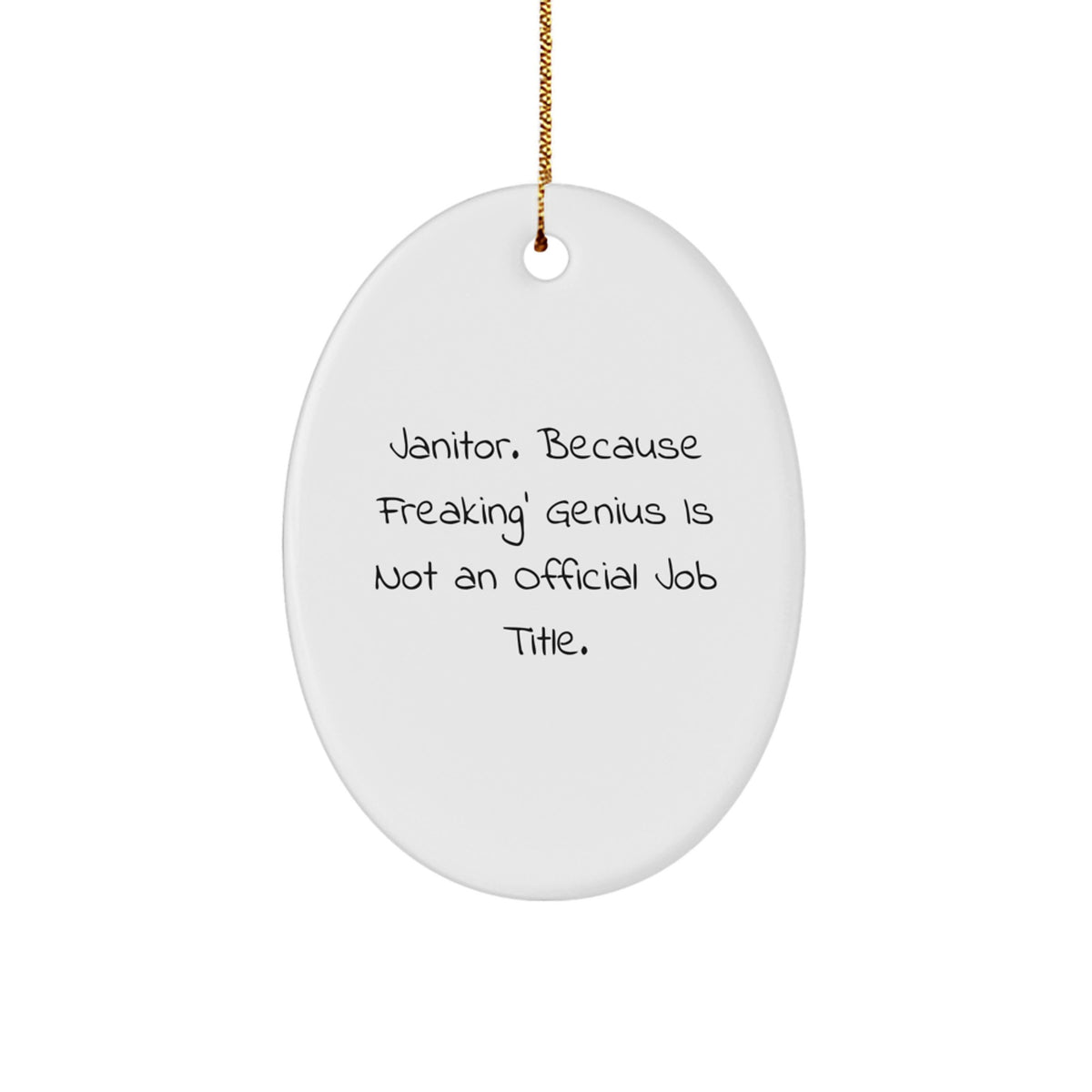 Funny Janitor Christmas Oval Ornament Gifts from Family Friends Coworkers for Janitor Men Women Friends Coworkers Family - Image 1