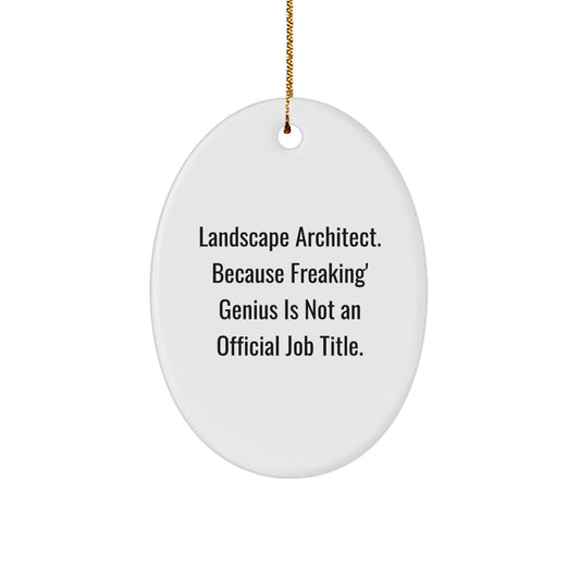 Funny Landscape Architect Oval Ornament Gifts from Men to Friends, Christmas Unique Gifts for Landscape Architect Office - Image 1