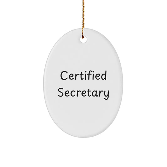 Funny Secretary Quotes Oval Ornament Gifts for Women, Men from Friends, Family, Coworkers - Christmas Unique Gifts - Image 1