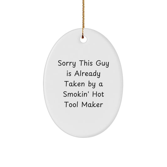 Gifts from Friends - Funny, Inspirational Tool Maker Christmas Oval Ornament Gifts for Tool Makers, Men - Oval Ornament Tool Maker Christmas Unique Gift Ideas - Image 1