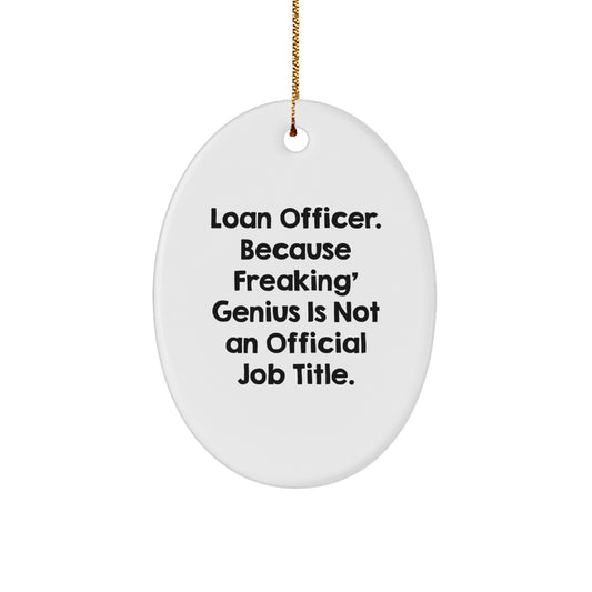 Christmas Gift for Her Loan Officer Oval Ornament Present Bright - Image 1