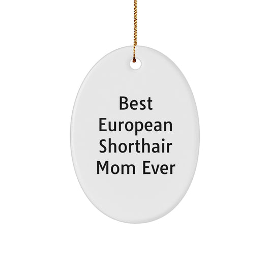 European Shorthair Cat Oval Ornament, Funny Mom Ever - Christmas Unique Gifts from Friends, Family to European Shorthair Cat Lovers - Image 1