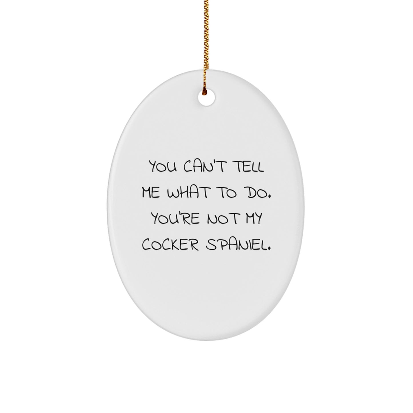 Funny Cocker Spaniel Dog Christmas Oval Ornament Gifts from Men Friends Family - Image 1