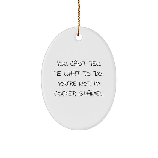 Funny Cocker Spaniel Dog Christmas Oval Ornament Gifts from Men Friends Family - Image 1