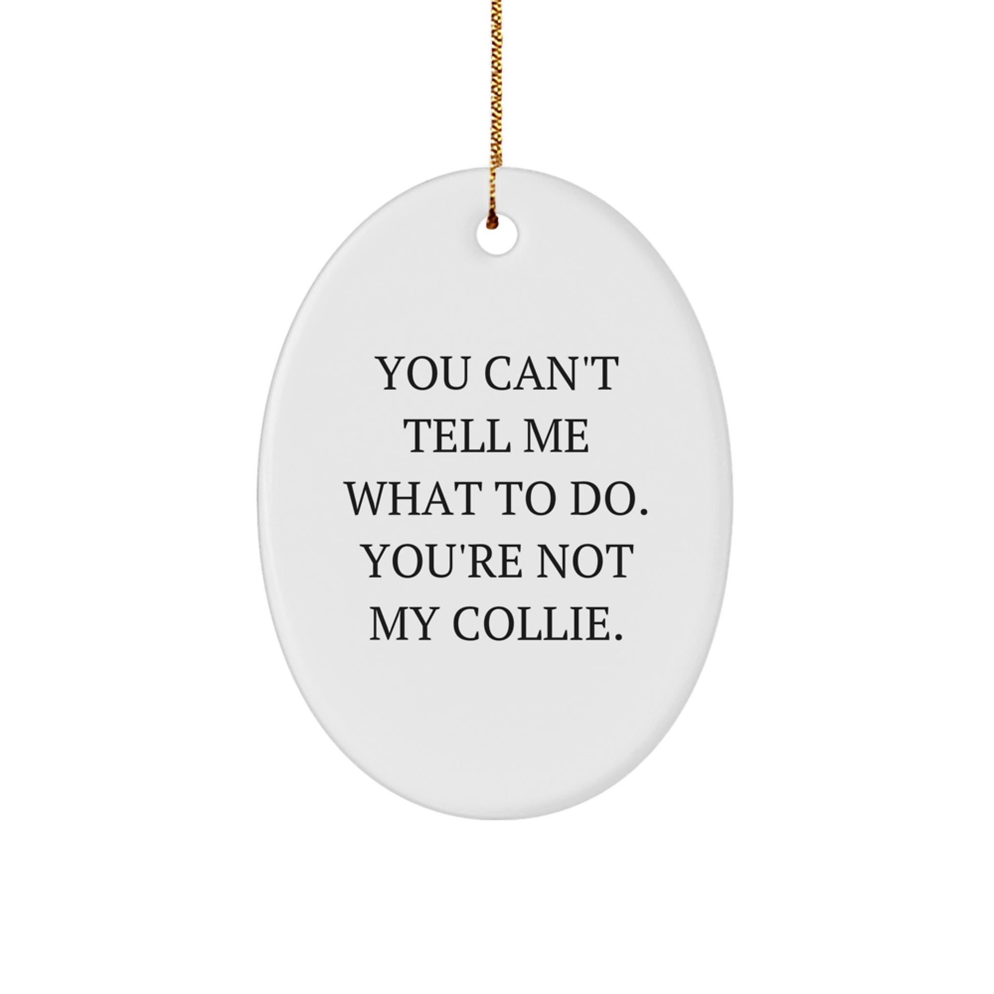 Funny Collie Dog Oval Ornament Gifts for Collie Dog Owners, Unique Christmas Unique Gifts from Friends, Family, or Coworkers - Image 1