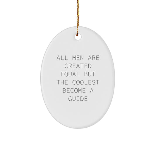 Funny Guide Oval Ornaments for Men Gifts from Friends, Guide Enthusiast Gifts for Men, Christmas Unique Gifts - Image 1
