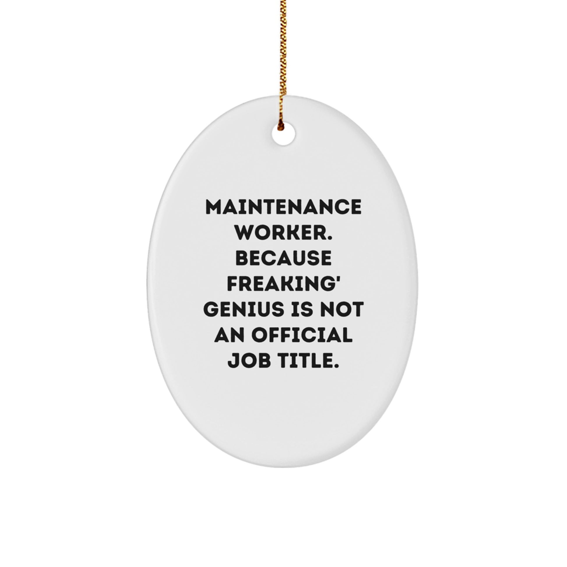 Funny Maintenance Worker Gifts from Men - Oval Ornament for Maintenance Worker, Unique Christmas Unique Gifts for Maintenance Worker Friends Family Coworkers - Image 1