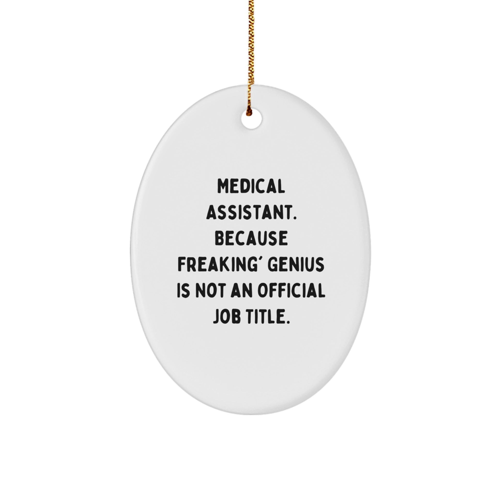 Funny Medical Assistant Gifts for Friends, Oval Ornament with Inspirational Quote, Gifts from Coworkers at Christmas - Image 1