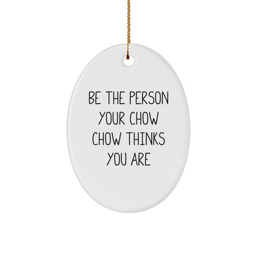 Funny Chow Chow Dog Oval Ornament Gifts from Family for Christmas Decoration - Image 1