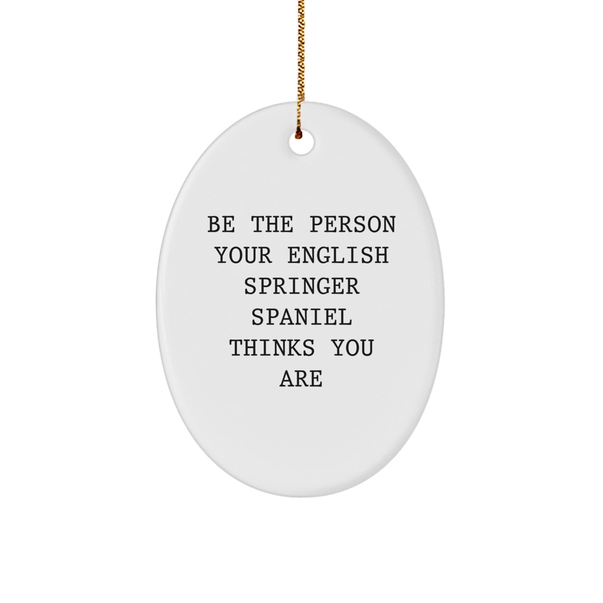 Funny English Springer Spaniel Dog Oval Ornament Gifts from Women to Men for Christmas Unique - Image 1