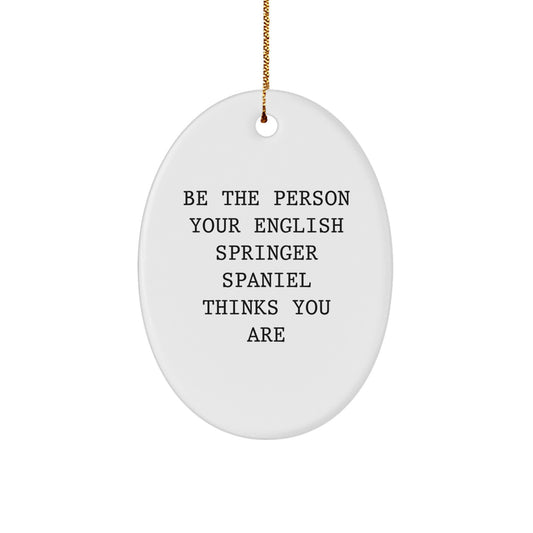 Funny English Springer Spaniel Dog Oval Ornament Gifts from Women to Men for Christmas Unique - Image 1