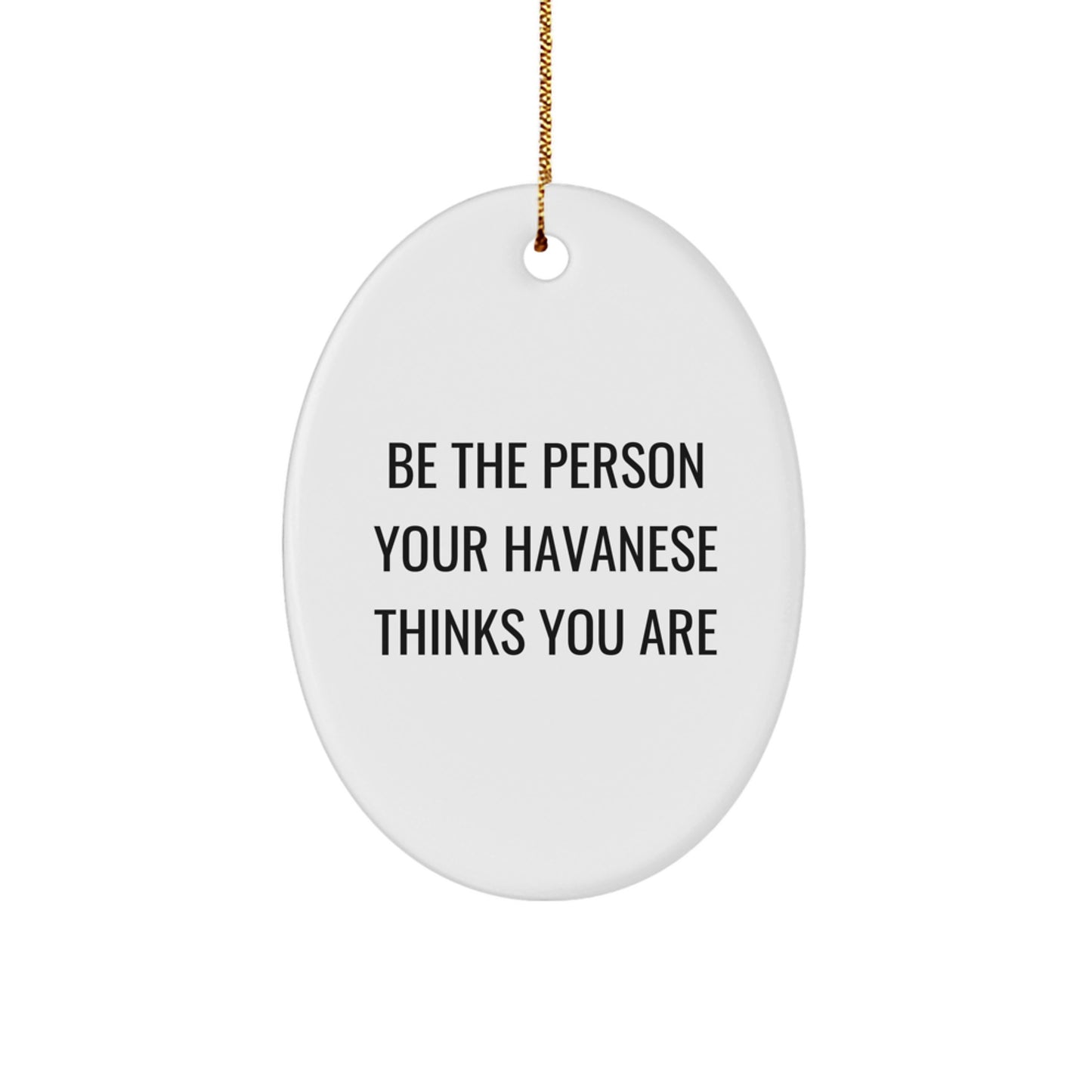 Funny Havanese Dog Oval Ornaments Gifts from Family Friends for Christmas, Be The Person Your Havanese Thinks You Are Gifts - Image 1