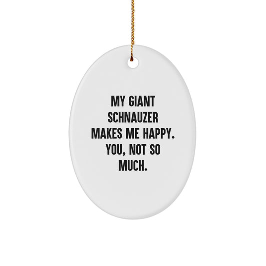Funny Giant Schnauzer Dog Gifts for Christmas Oval Ornament - Gifts from Men to Giant Schnauzer Dog Owners - Image 1