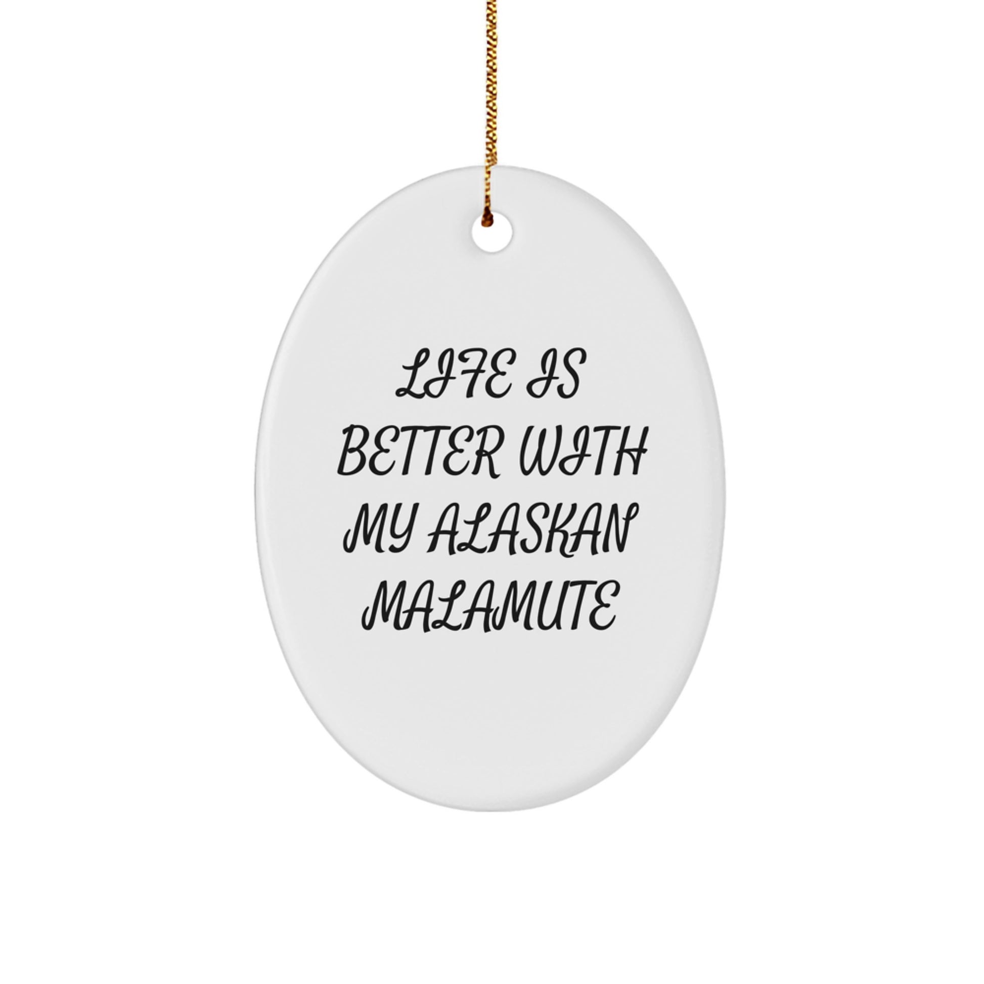 Alaskan Malamute Dog Oval Ornament Gifts from Friends and Family for Christmas - Image 1