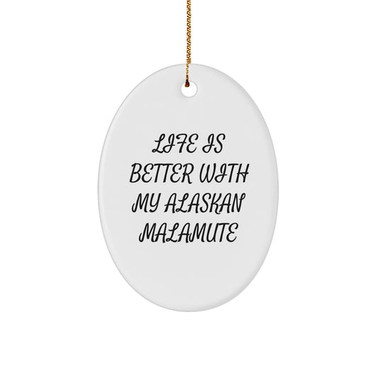 Alaskan Malamute Dog Oval Ornament Gifts from Friends and Family for Christmas - Image 1