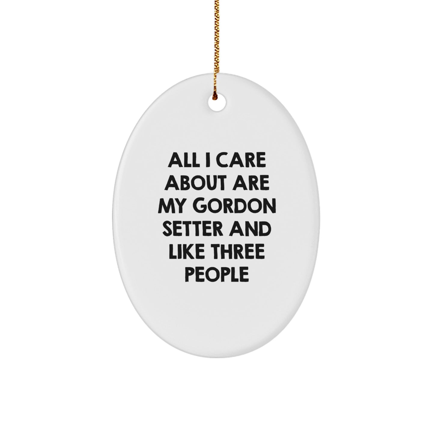 Gordon Setter Dog Lover's Christmas Unique Gift Oval Ornament from Family - Image 1