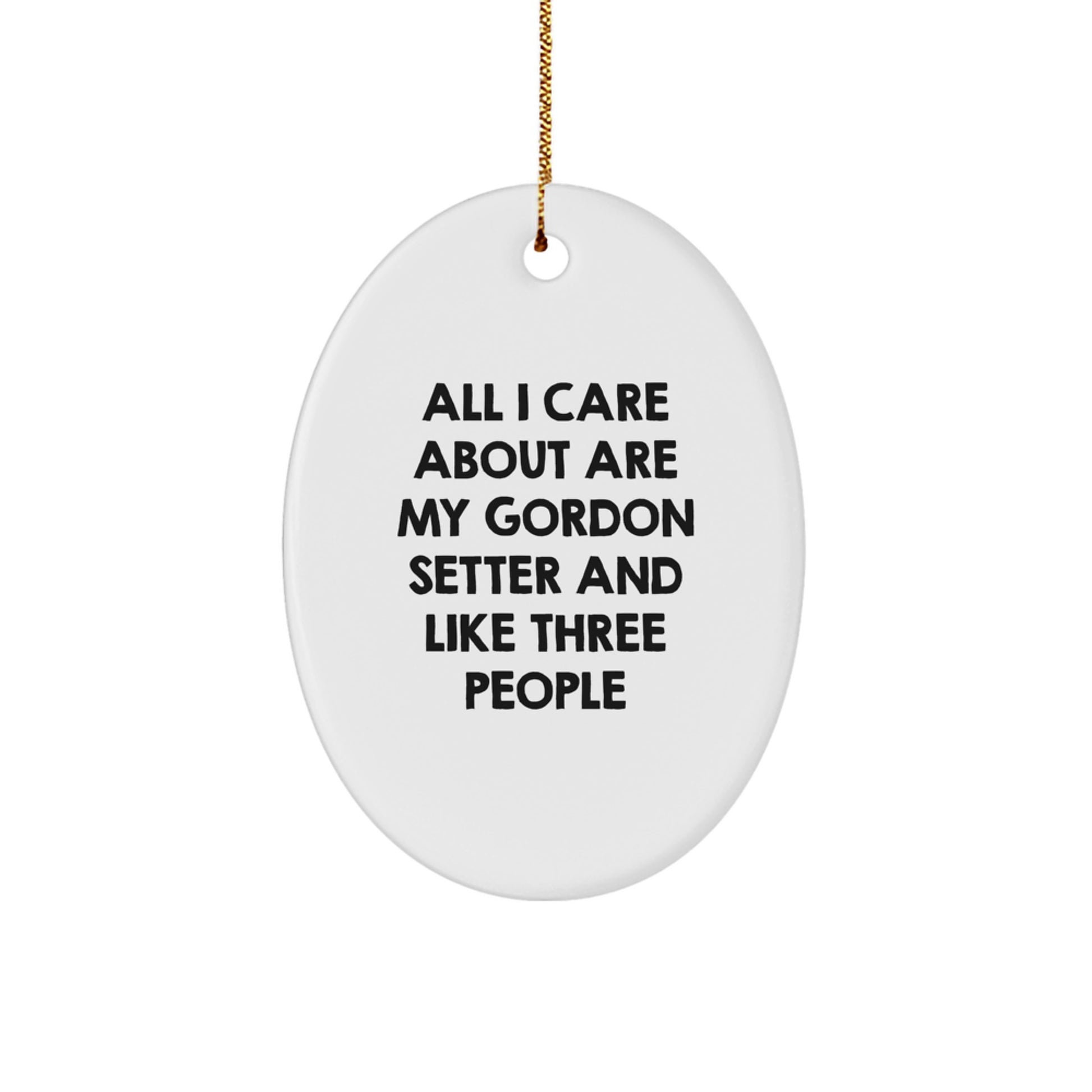 Gordon Setter Dog Lover's Christmas Unique Gift Oval Ornament from Family - Image 1