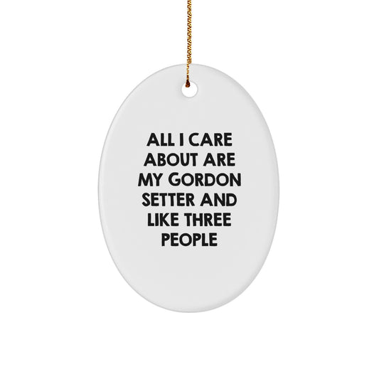Gordon Setter Dog Lover's Christmas Unique Gift Oval Ornament from Family - Image 1