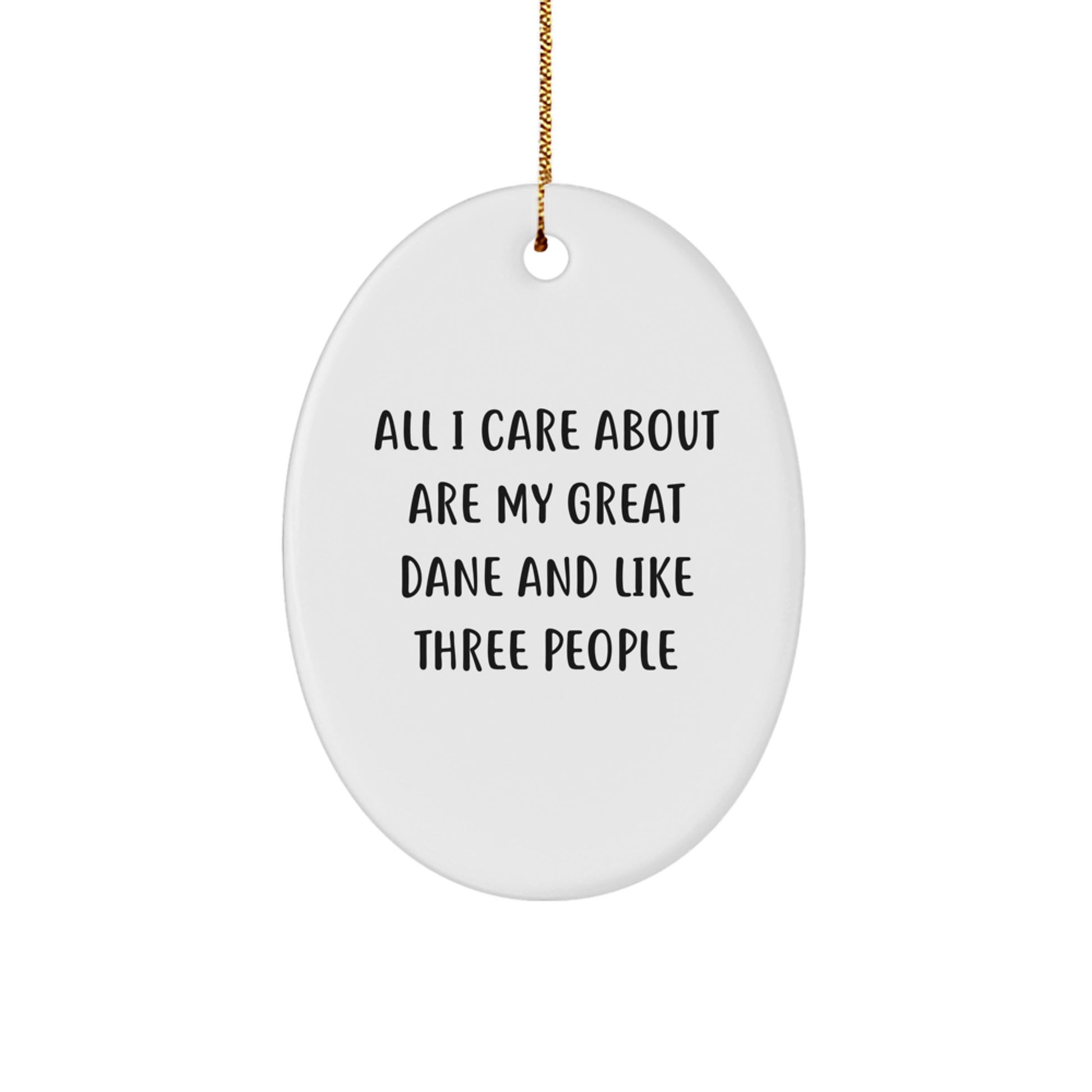 Funny Great Dane Dog Mom Oval Ornament, Gifts from Family for Christmas Unique Gifts - Image 1