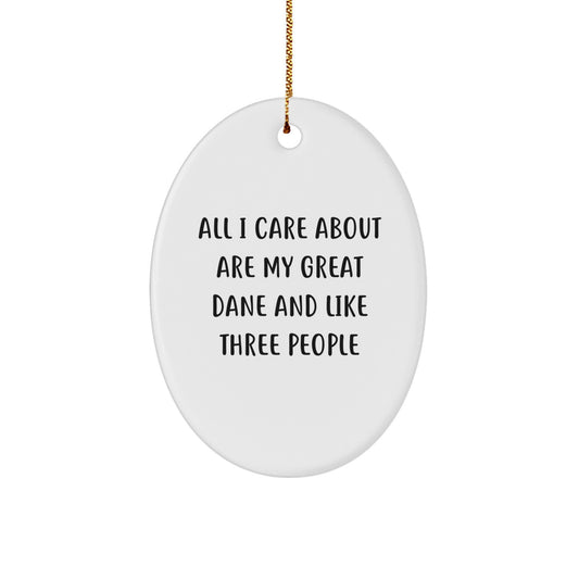 Funny Great Dane Dog Mom Oval Ornament, Gifts from Family for Christmas Unique Gifts - Image 1
