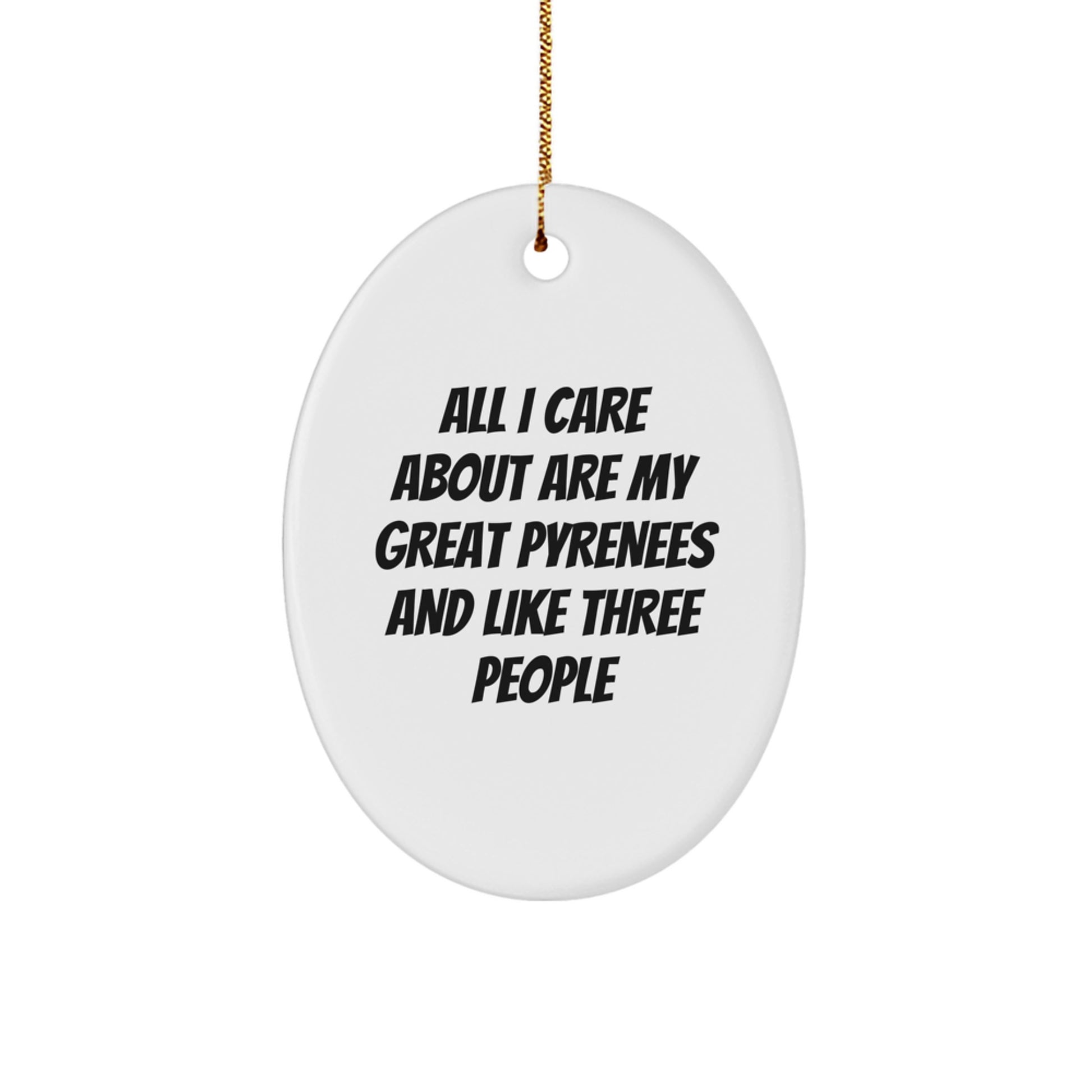 Funny Great Pyrenees Dog Mom and Dad Oval Ornament, Gifts from Men to Women, Great Pyrenees Dog Enthusiasts, Christmas Unique Gifts - Image 1
