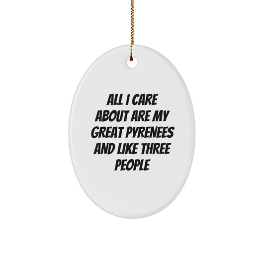 Funny Great Pyrenees Dog Mom and Dad Oval Ornament, Gifts from Men to Women, Great Pyrenees Dog Enthusiasts, Christmas Unique Gifts - Image 1