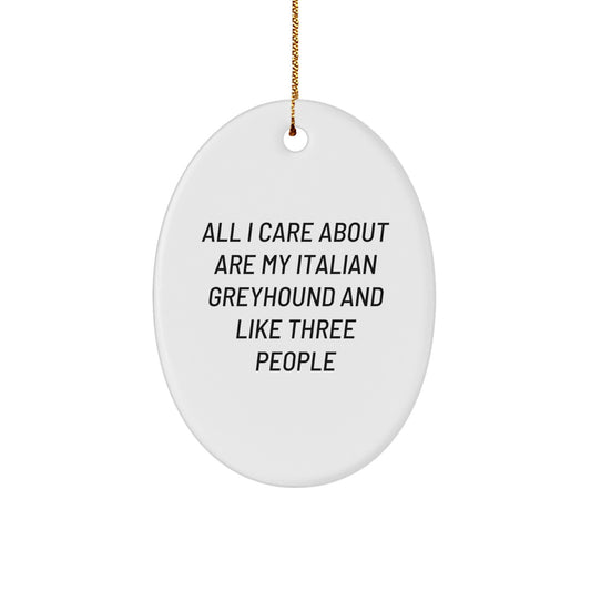 Italian Greyhound Dog Oval Ornament Gifts from Family for Italian Greyhound Dog Enthusiasts, Cute Christmas Unique Gifts - Image 1
