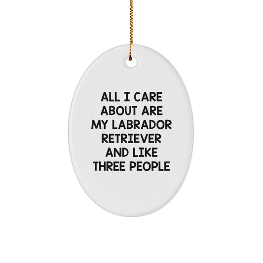 Labrador Retriever Dog Lover Funny Christmas Oval Ornament Gifts from Men to Friends, Labrador Retriever Dog Christmas Unique Gifts, Oval Decorations for Labrador Retriever Dog Owners - Image 1