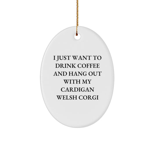 Cardigan Welsh Corgi Oval Ornament Keepsake for Him Christmas Gift - Image 1