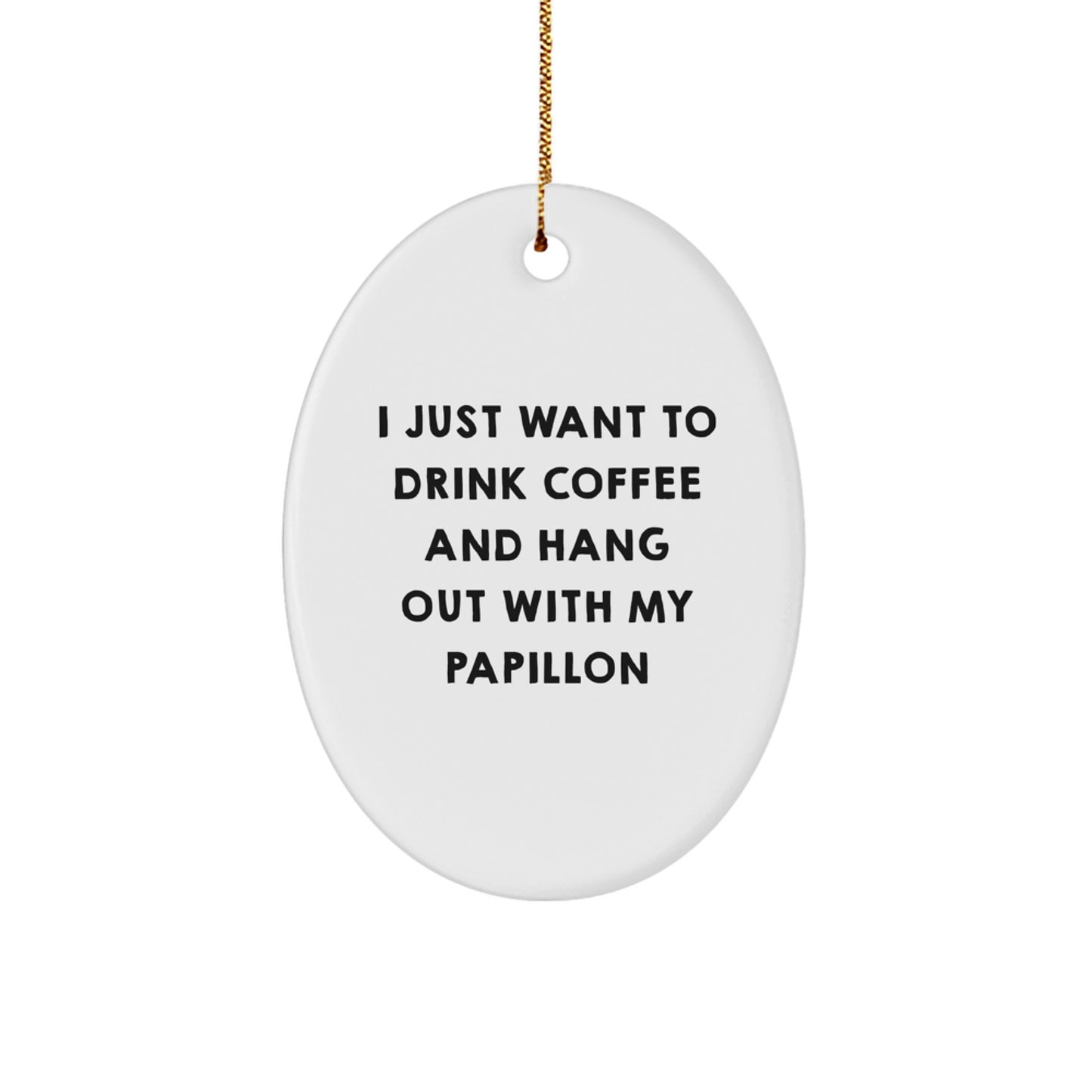 Funny Papillon Dog Oval Ornament Gifts from Family Friends for Christmas - Image 1