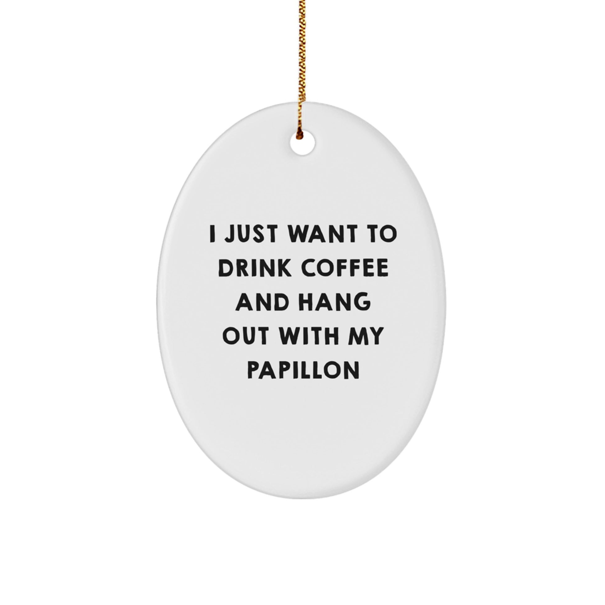 Funny Papillon Dog Oval Ornament Gifts from Family Friends for Christmas - Image 1
