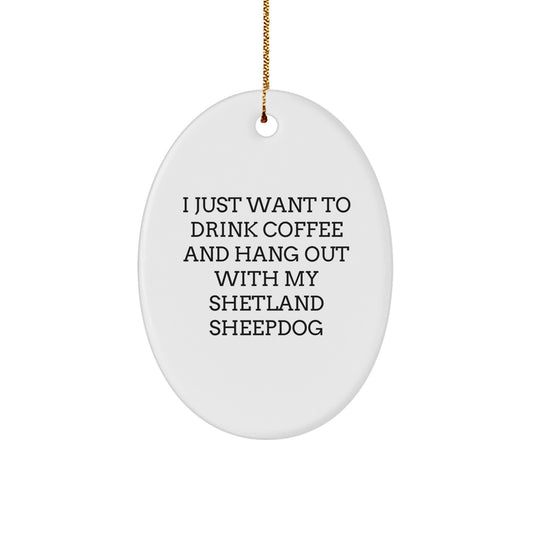 Shetland Sheepdog Oval Ornament Gifts from Friends for Shetland Sheepdog Lovers, Funny Shetland Sheepdog Christmas Unique Gifts - Image 1
