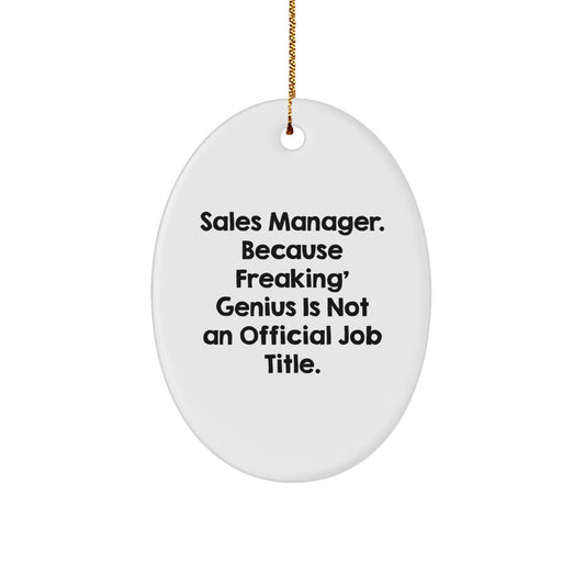Christmas Gift Sales Manager Ornament - Freaking Genius Present for Her - Image 1