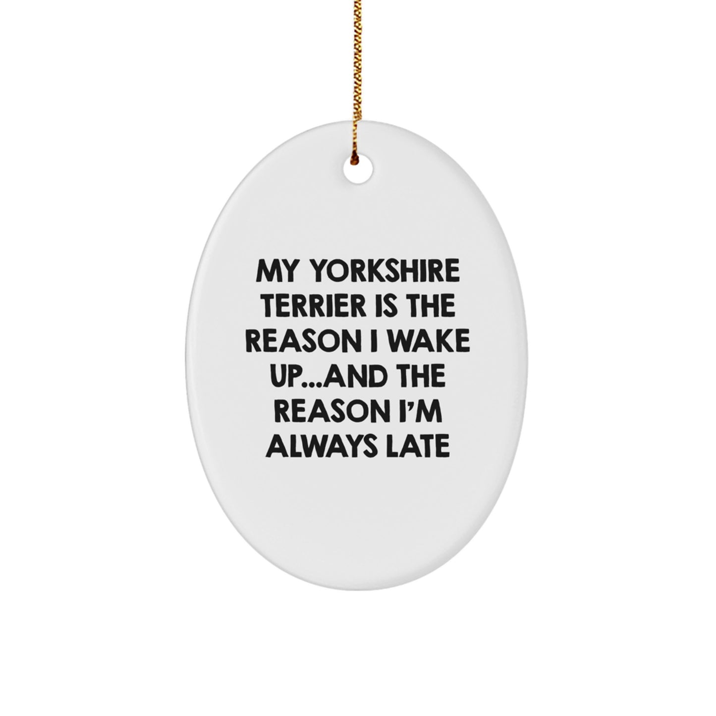 Funny Yorkshire Terrier Dog Oval Ornament Gifts from Family and Friends for Christmas, Cute Yorkshire Terrier Dog Lover Gifts, Oval Ornament Yorkshire Terrier Dog for Men and Women - Image 1