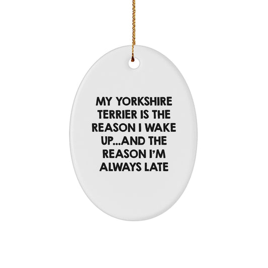 Funny Yorkshire Terrier Dog Oval Ornament Gifts from Family and Friends for Christmas, Cute Yorkshire Terrier Dog Lover Gifts, Oval Ornament Yorkshire Terrier Dog for Men and Women - Image 1