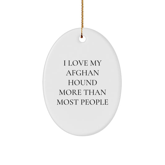 Funny Afghan Hound Dog Gifts from Men to Family - Oval Ornament for Christmas Unique Gifts - Image 1