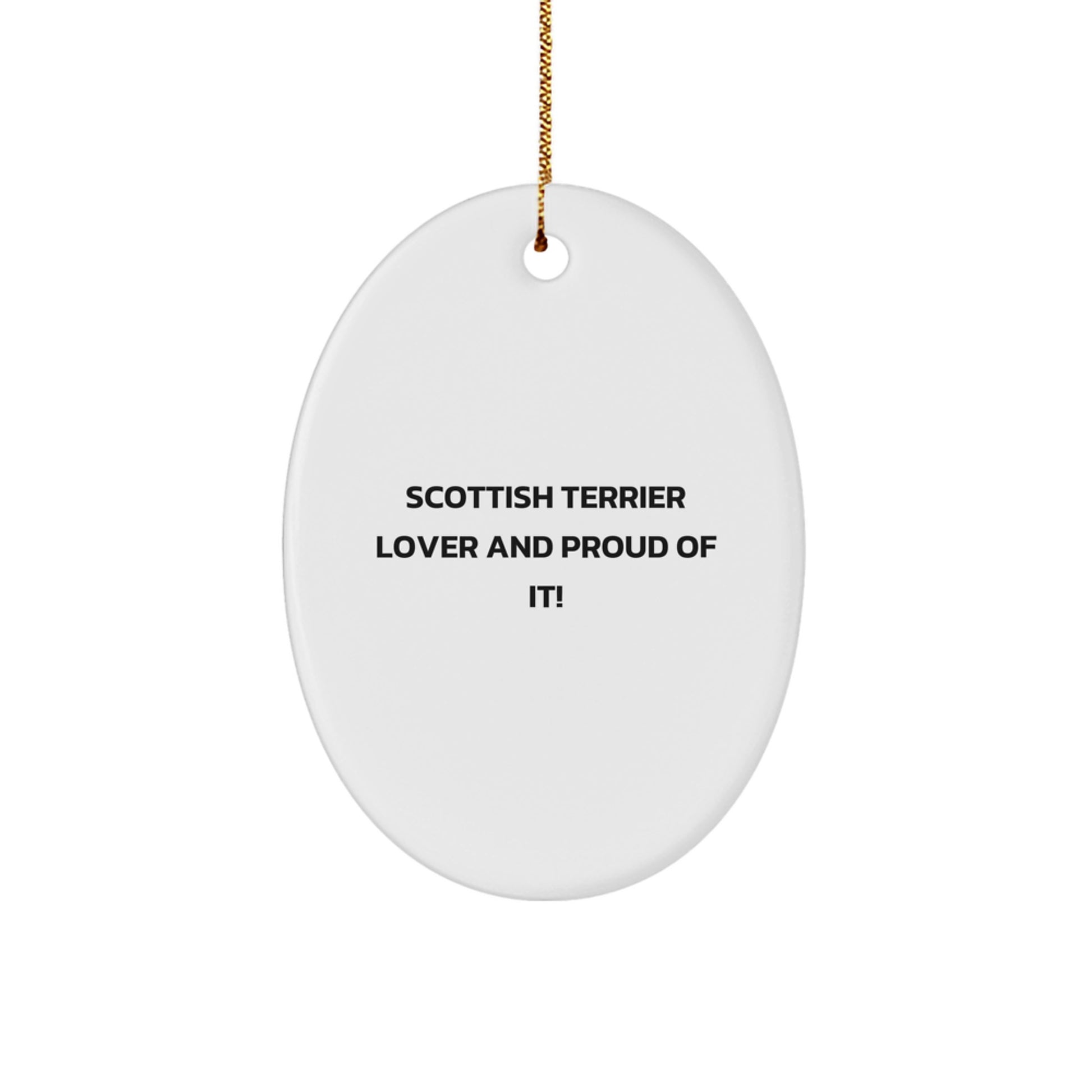 Funny Scottish Terrier Dog Lover Gifts from Family Friends Christmas Unique Oval Ornament - Image 1
