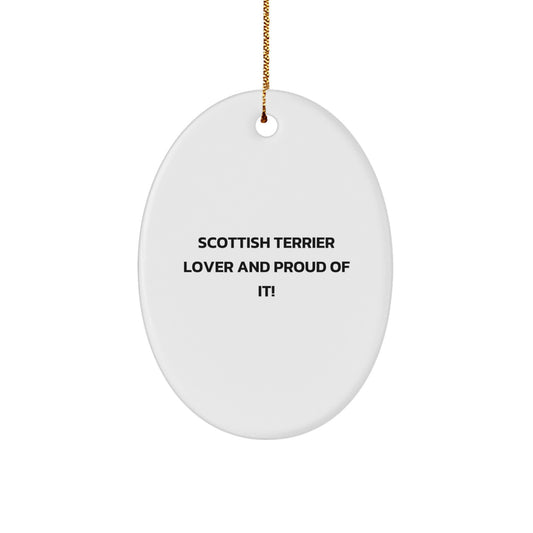 Funny Scottish Terrier Dog Lover Gifts from Family Friends Christmas Unique Oval Ornament - Image 1